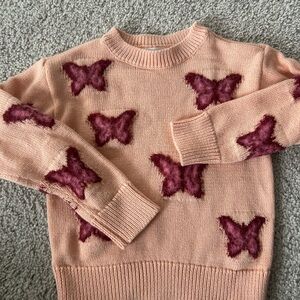 Epic Threads Butterfly Patterned Pink Sweater 2T